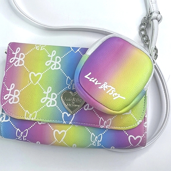 Betsey Johnson Handbags - Luv Betsey By Betsey Johnson White Multicolor Crossbody Purse With Coin Pouch